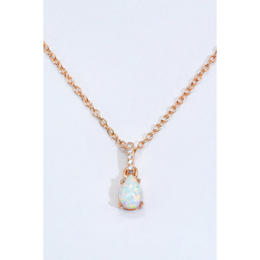 Opal Pendant 925 Sterling Silver Chain-Link Necklace