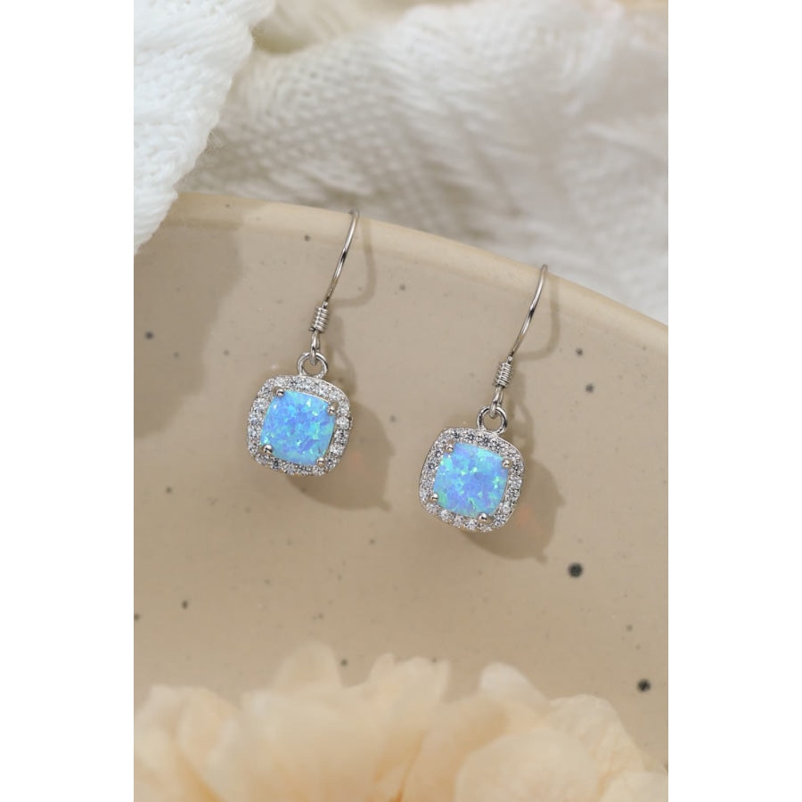 Opal Square Drop Earrings Sky Blue / One Size