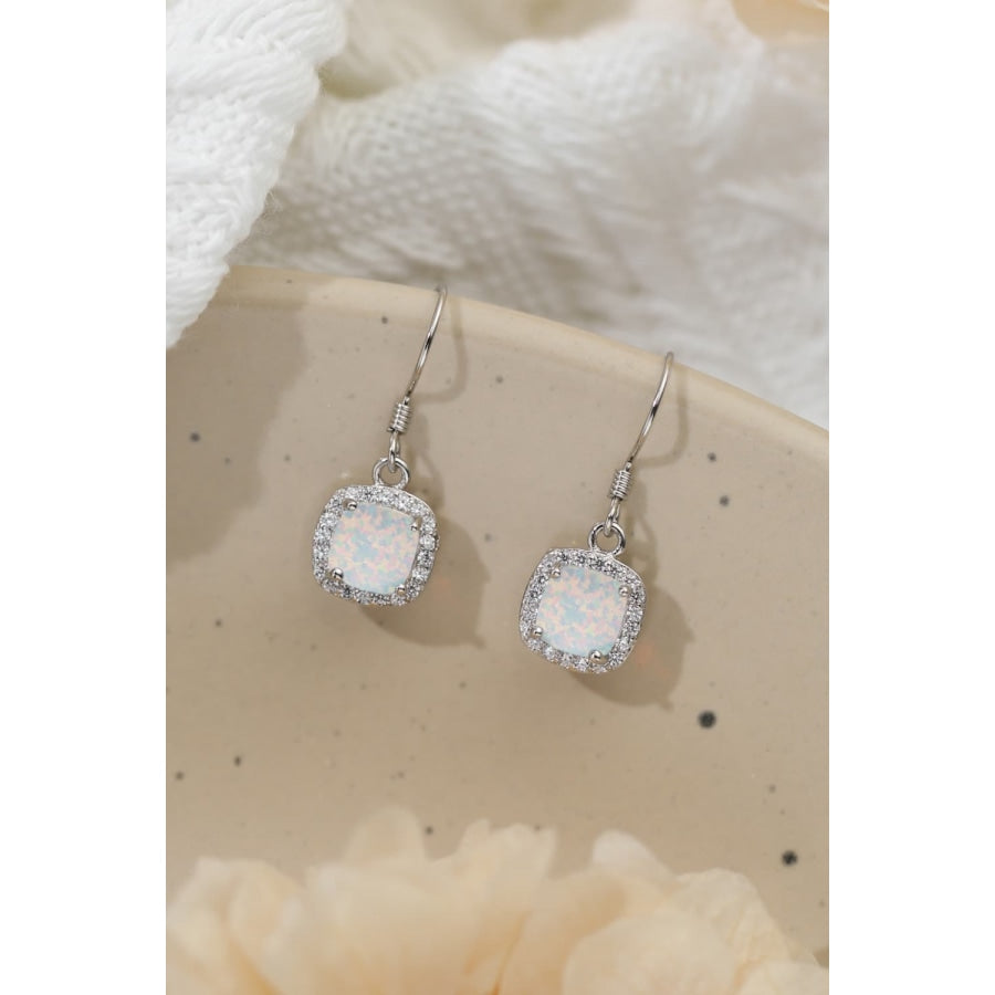 Opal Square Drop Earrings White / One Size