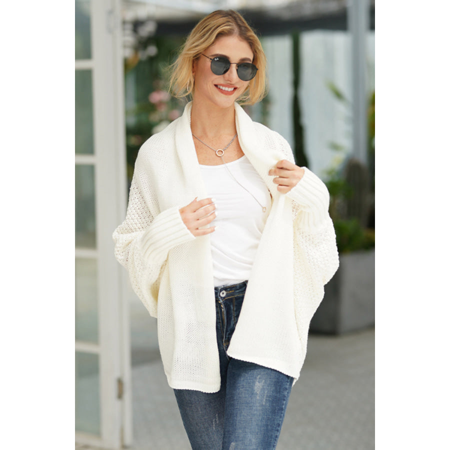 Open Front Batwing Sleeve Cardigan Apparel and Accessories