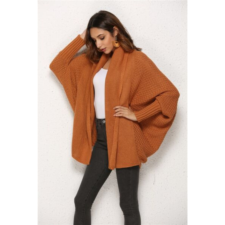 Open Front Batwing Sleeve Cardigan Apparel and Accessories