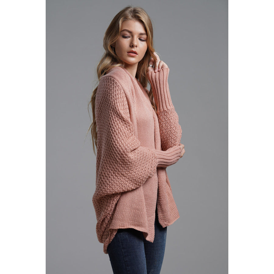 Open Front Batwing Sleeve Cardigan Apparel and Accessories