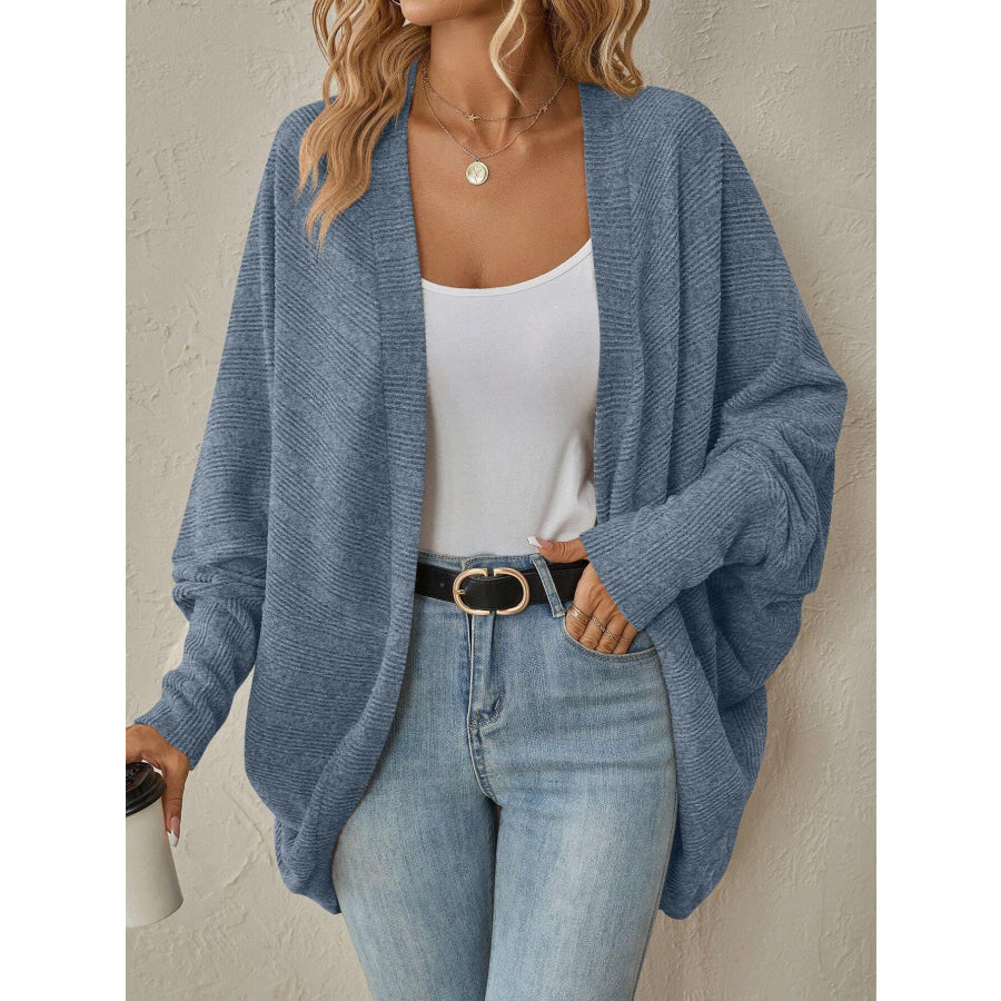Open Front Batwing Sleeve Cardigan Apparel and Accessories