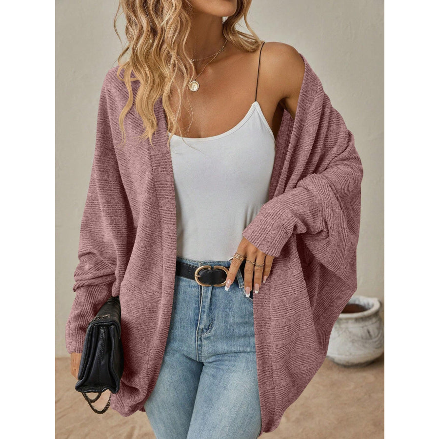 Open Front Batwing Sleeve Cardigan Apparel and Accessories
