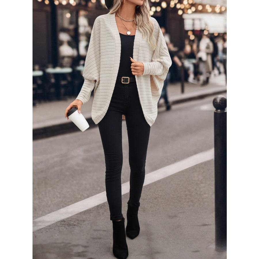 Open Front Batwing Sleeve Cardigan Apparel and Accessories