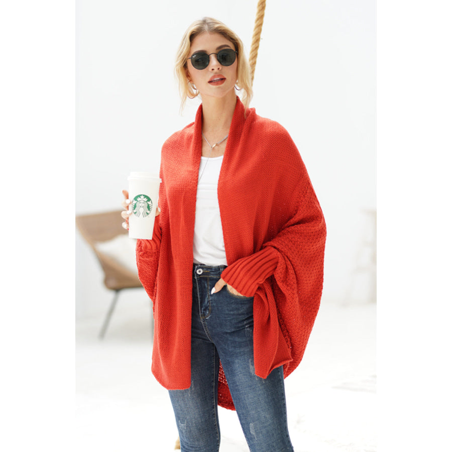 Open Front Batwing Sleeve Cardigan Apparel and Accessories