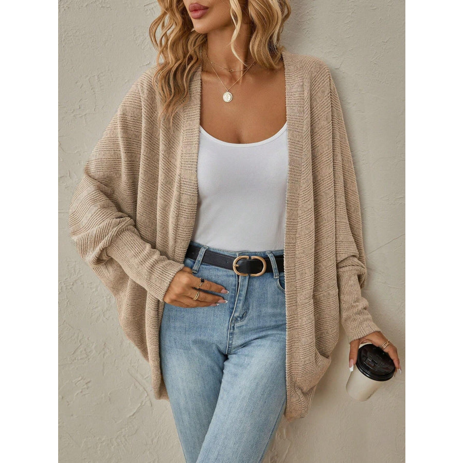 Open Front Batwing Sleeve Cardigan Apparel and Accessories