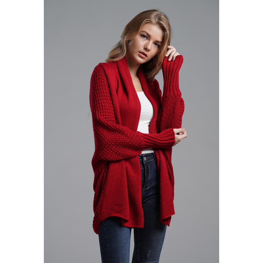 Open Front Batwing Sleeve Cardigan Apparel and Accessories