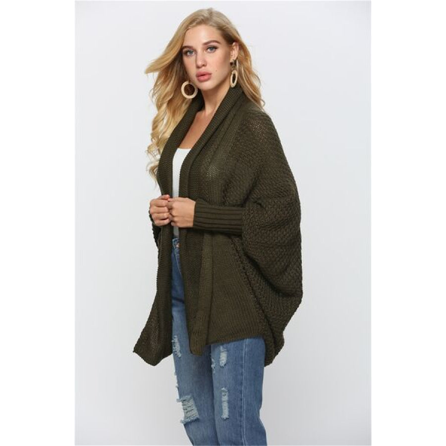 Open Front Batwing Sleeve Cardigan Apparel and Accessories