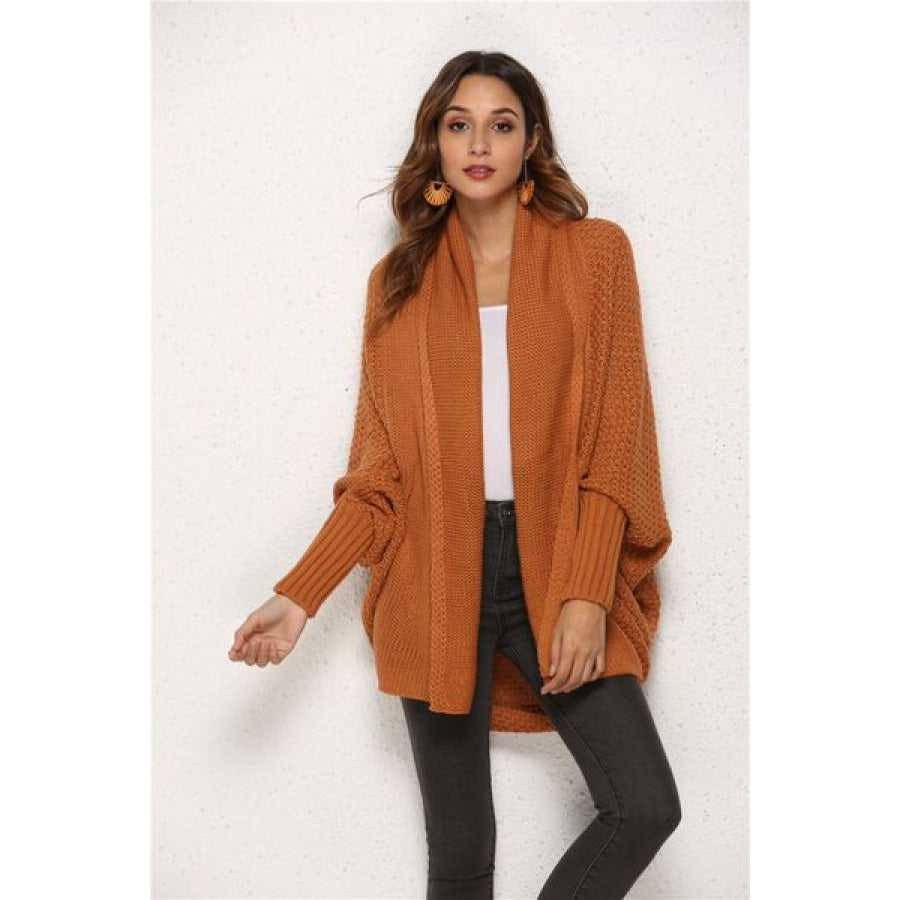 Open Front Batwing Sleeve Cardigan Apparel and Accessories