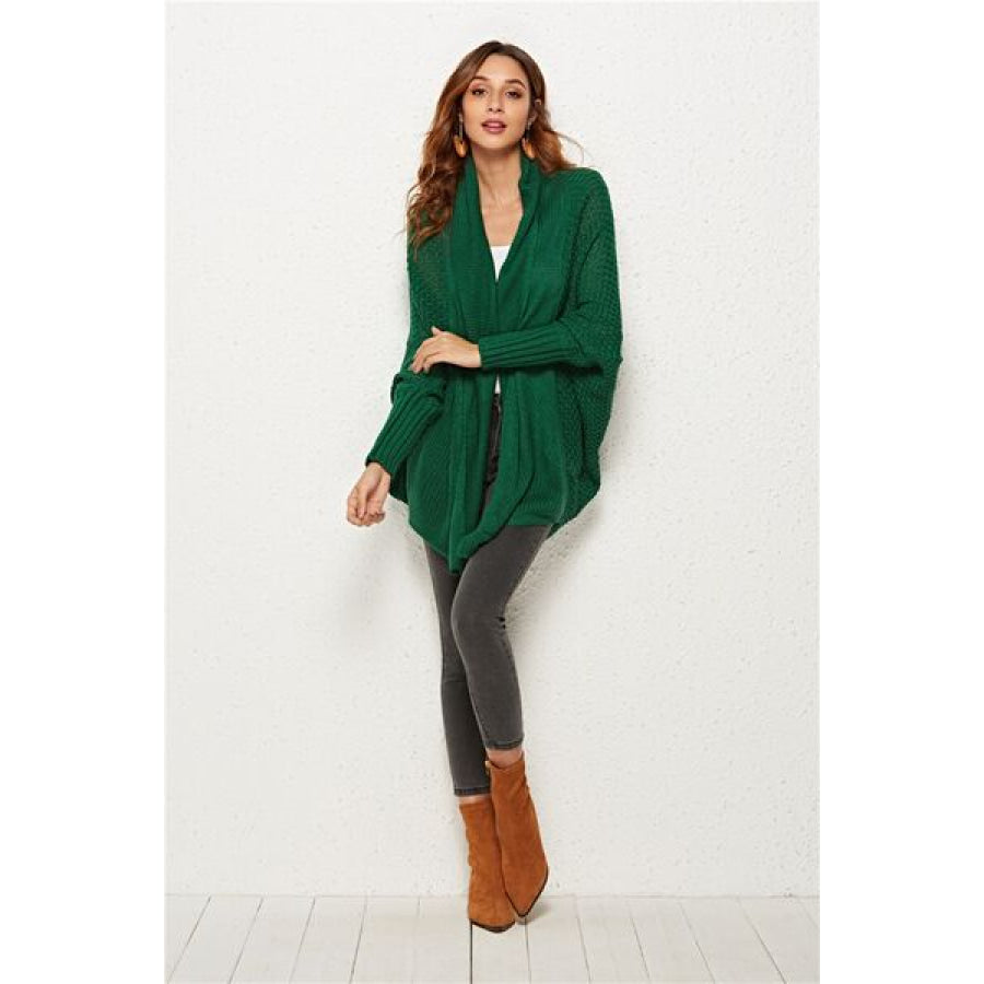 Open Front Batwing Sleeve Cardigan Apparel and Accessories