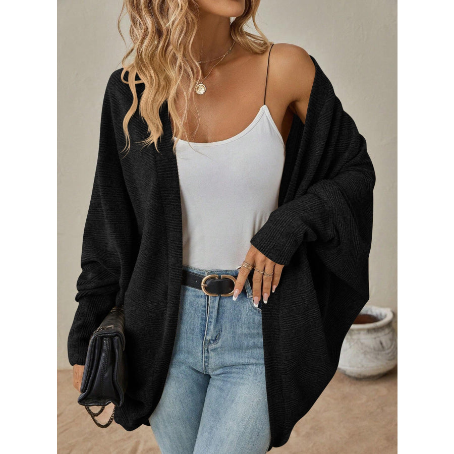 Open Front Batwing Sleeve Cardigan Apparel and Accessories