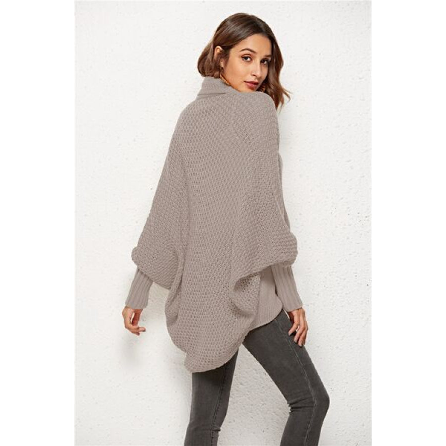 Open Front Batwing Sleeve Cardigan Dust Storm / One Size Apparel and Accessories