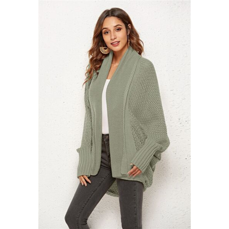 Open Front Batwing Sleeve Cardigan Apparel and Accessories