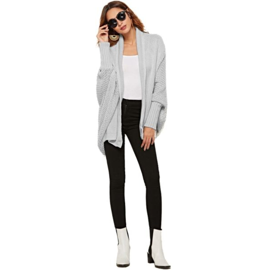 Open Front Batwing Sleeve Cardigan Apparel and Accessories