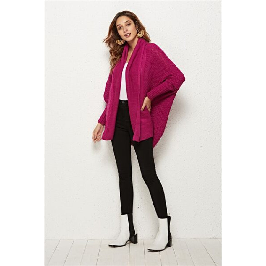 Open Front Batwing Sleeve Cardigan Apparel and Accessories