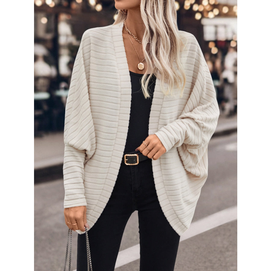 Open Front Batwing Sleeve Cardigan Dust Storm / S Apparel and Accessories