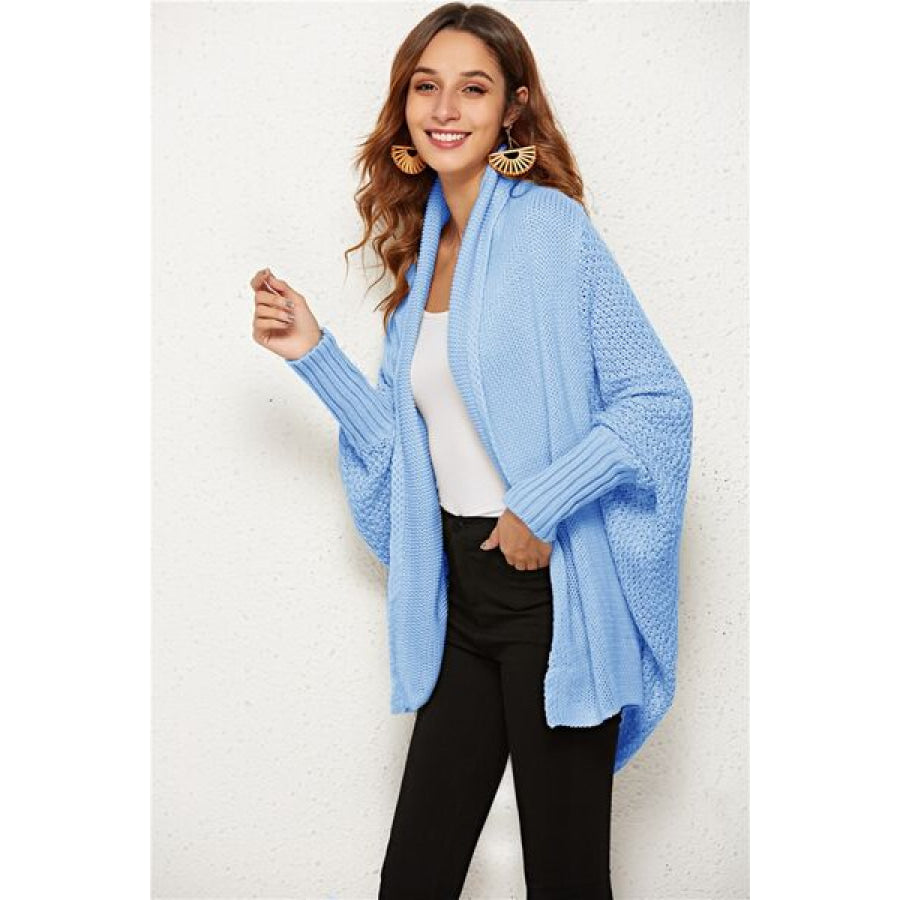 Open Front Batwing Sleeve Cardigan Misty Blue / One Size Apparel and Accessories