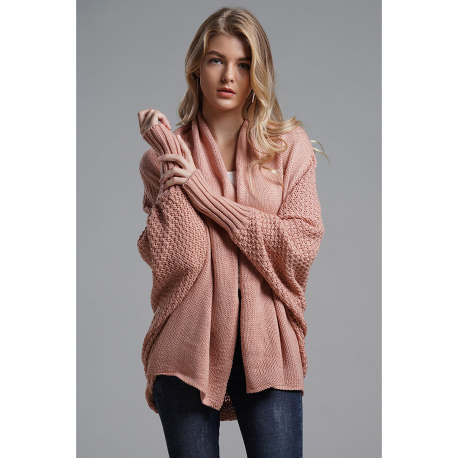 Open Front Batwing Sleeve Cardigan Pale Blush / One Size Apparel and Accessories