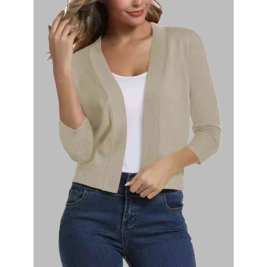 Open Front Cardigan Beige / S