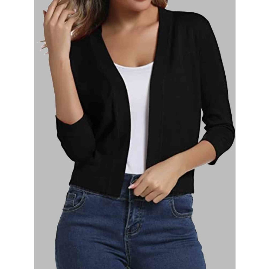 Open Front Cardigan Black / S