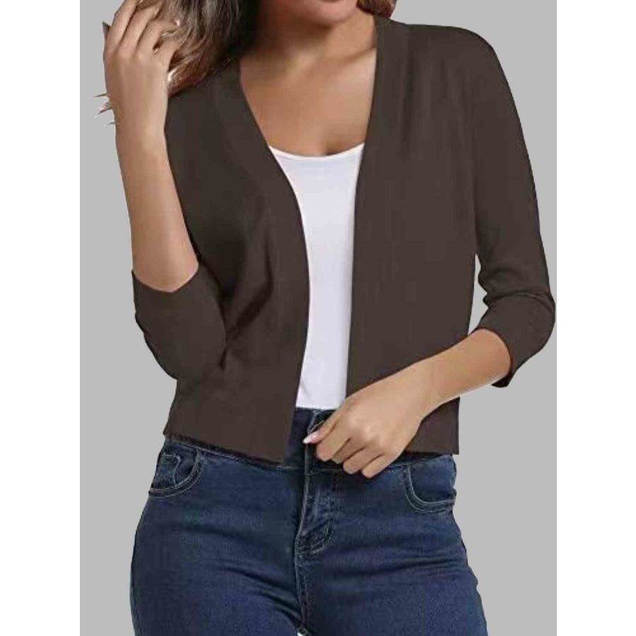 Open Front Cardigan Chocolate / S