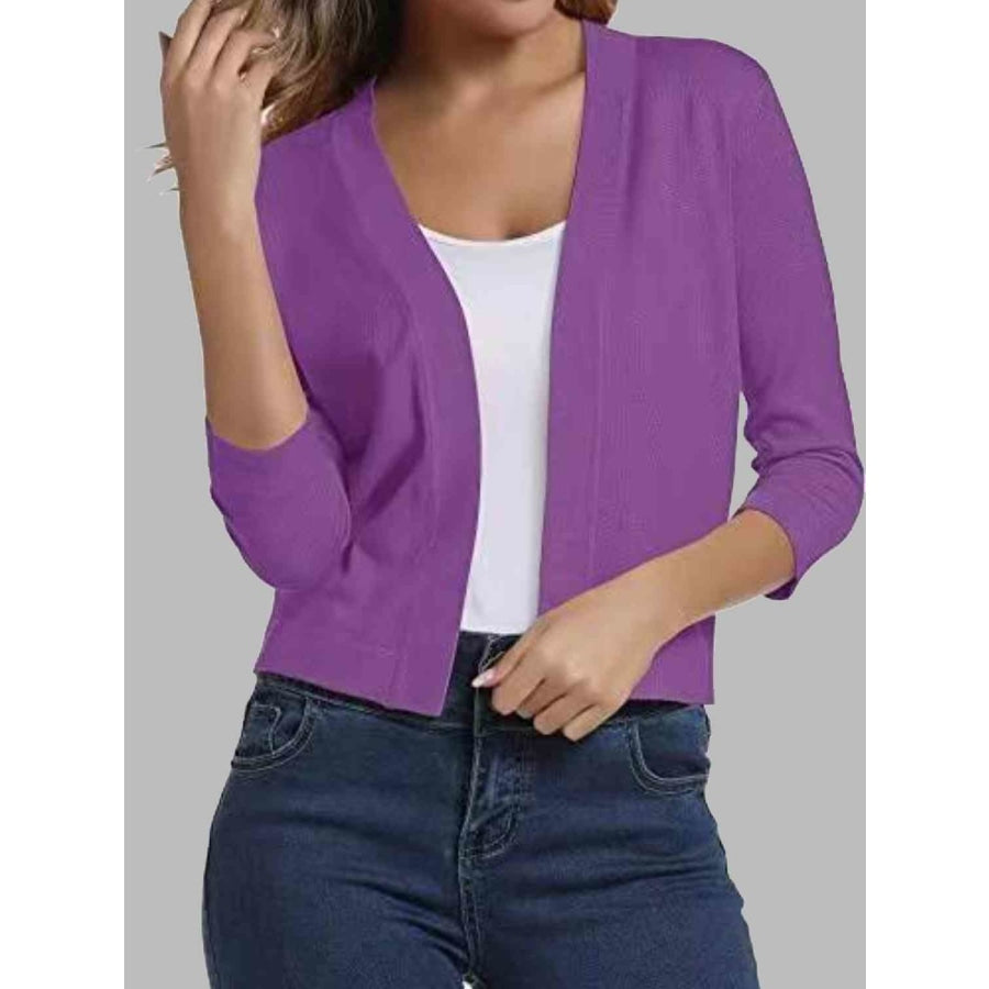 Open Front Cardigan Dusty Purple / S