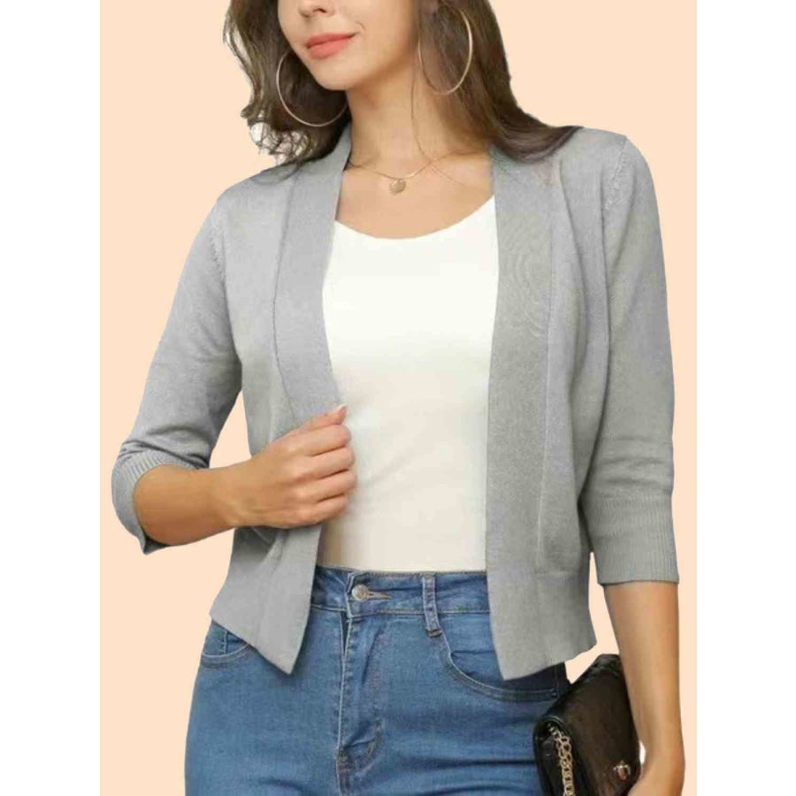 Open Front Cardigan Light Gray / S