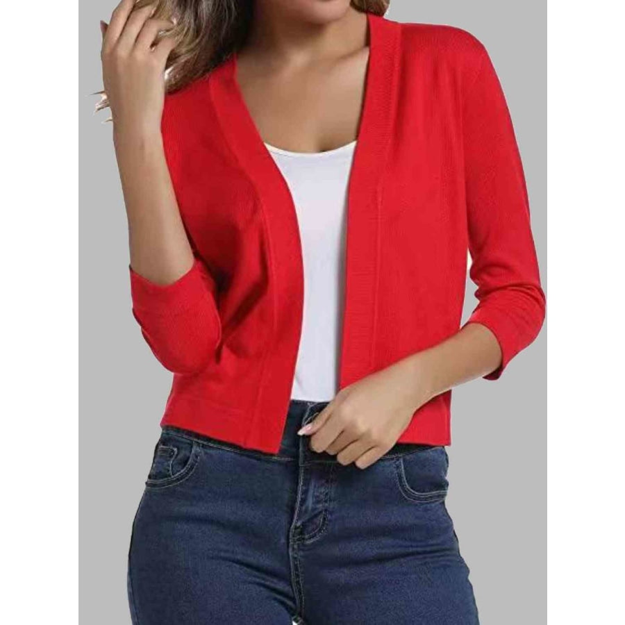 Open Front Cardigan Red / S