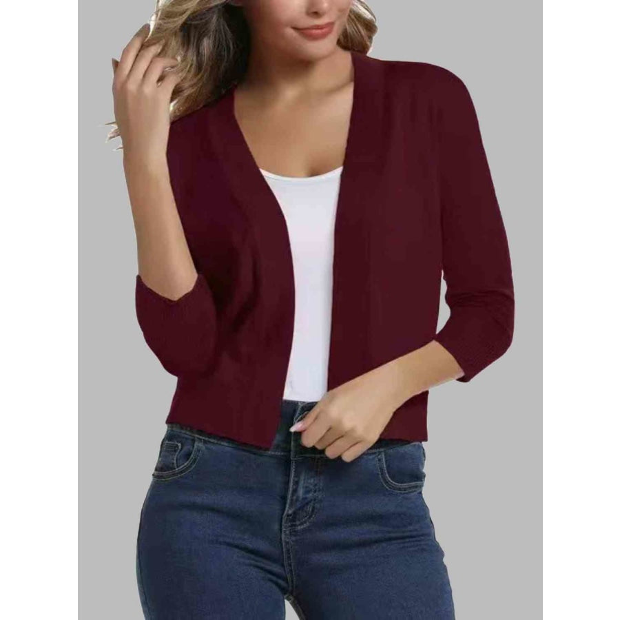 Open Front Cardigan Wine / S