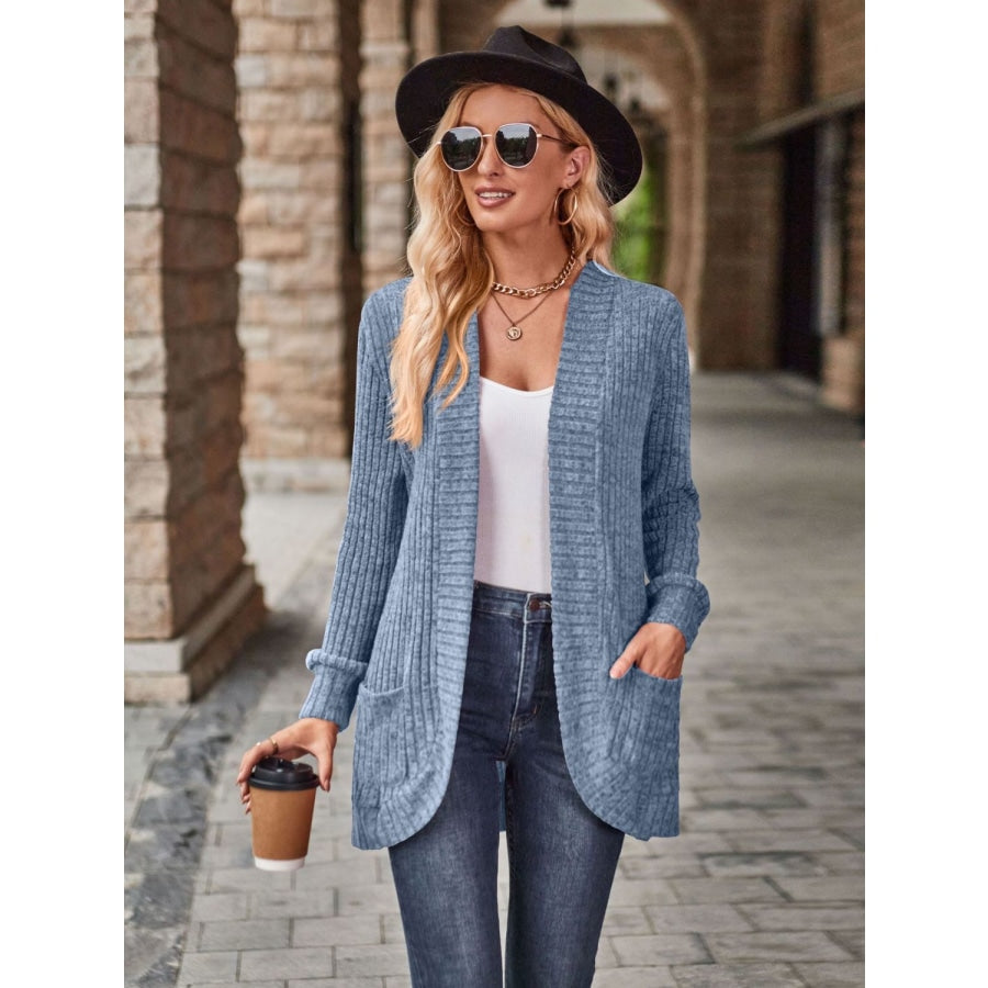 Open Front Cardigan with Pockets