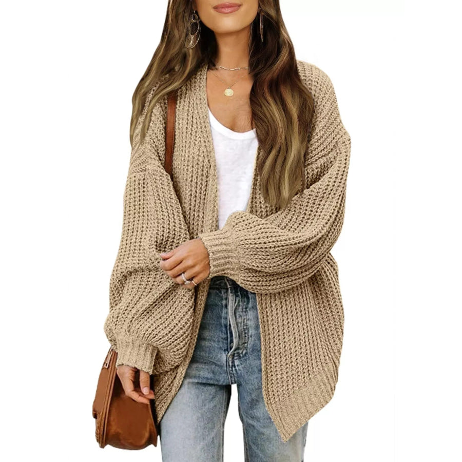 Open-Front Chunky Knit Cardigan Apparel and Accessories