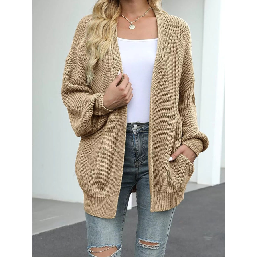 Open-Front Chunky Knit Cardigan Apparel and Accessories