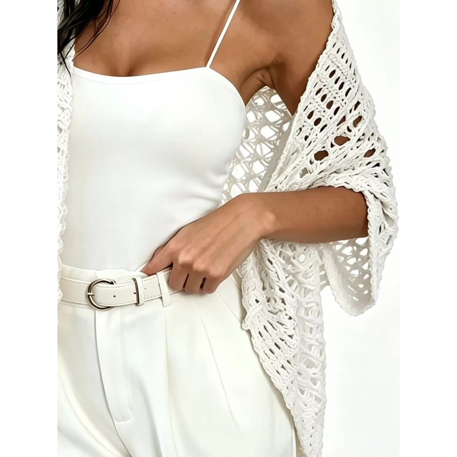 Open Front Crochet Cardigan Apparel and Accessories