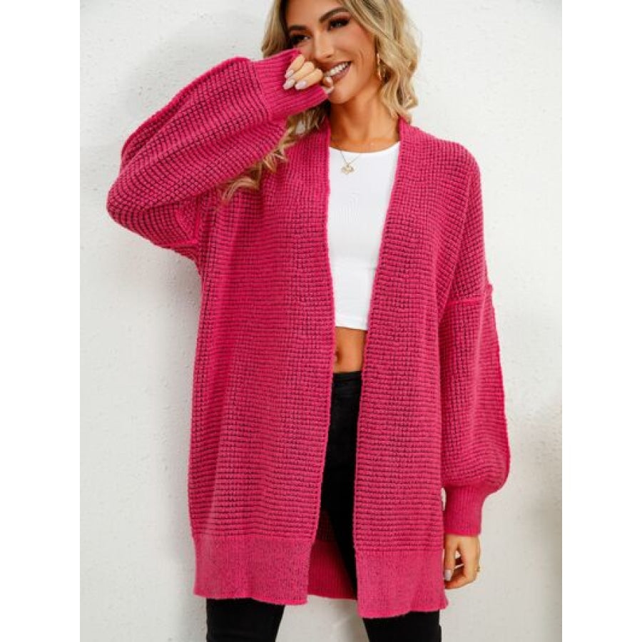 Open Front Dropped Shoulder Cardigan Apparel and Accessories