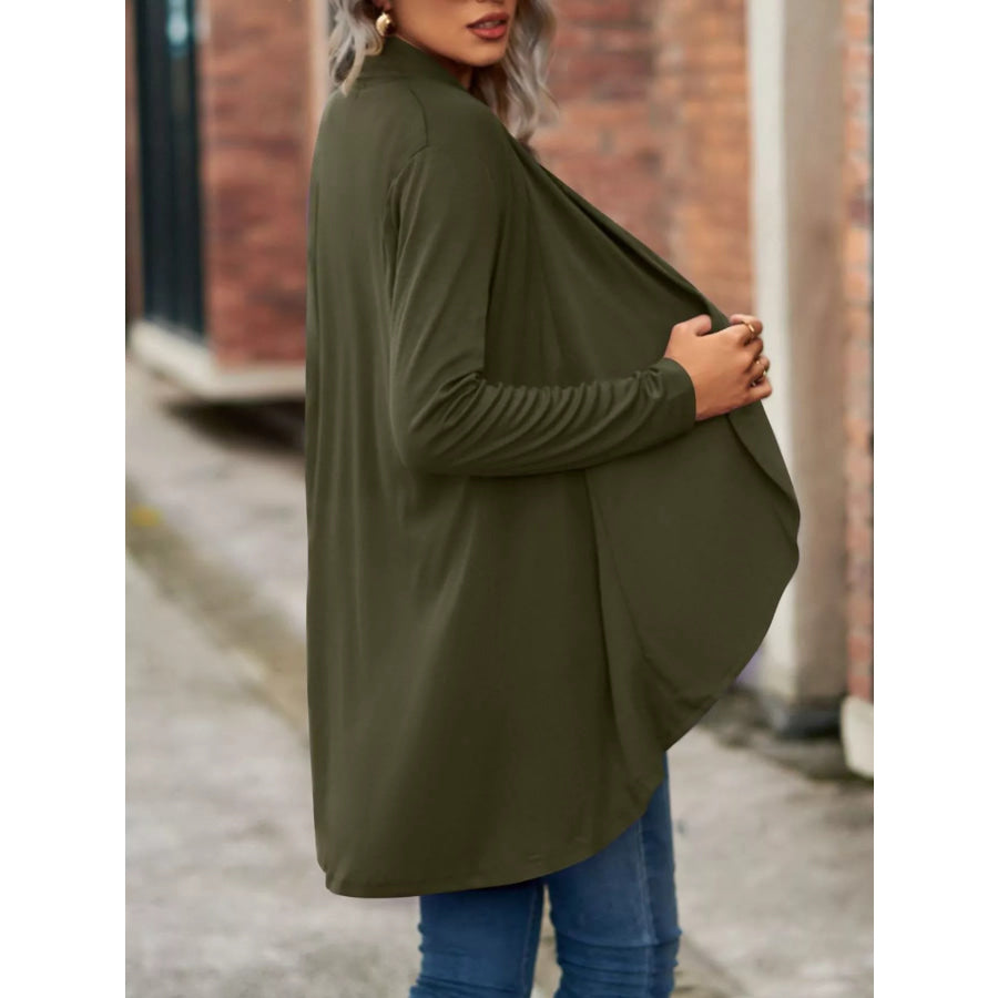 Open-Front Dropped Shoulder Cardigan Apparel and Accessories