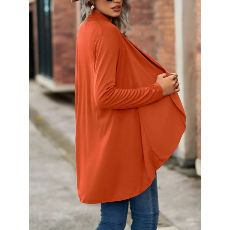 Open-Front Dropped Shoulder Cardigan Apparel and Accessories