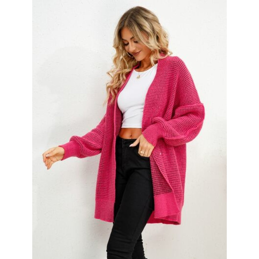 Open Front Dropped Shoulder Cardigan Apparel and Accessories