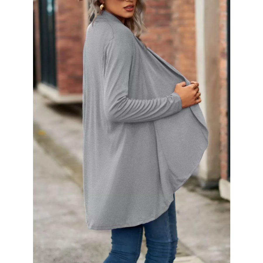 Open-Front Dropped Shoulder Cardigan Apparel and Accessories