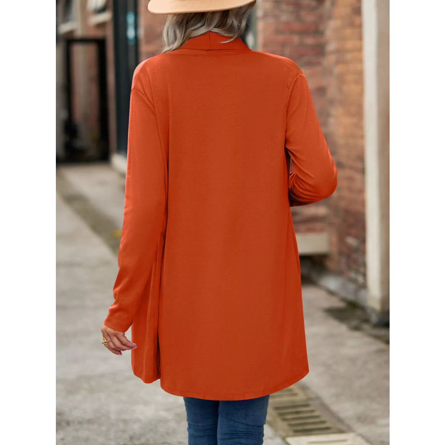 Open-Front Dropped Shoulder Cardigan Apparel and Accessories