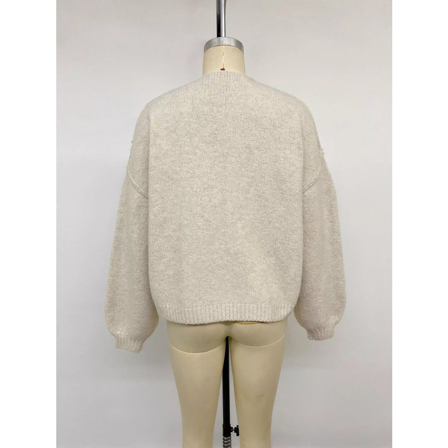 Open Front Dropped Shoulder Cardigan Apparel and Accessories