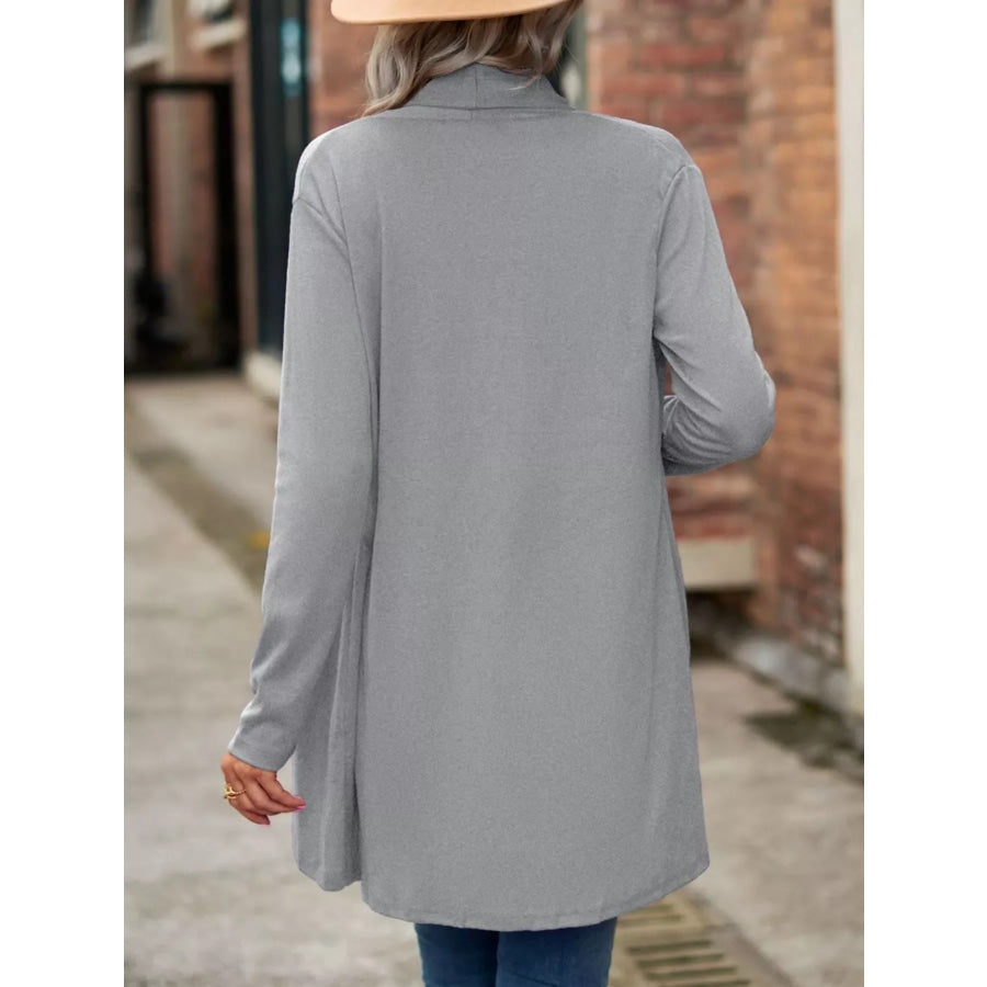 Open-Front Dropped Shoulder Cardigan Apparel and Accessories