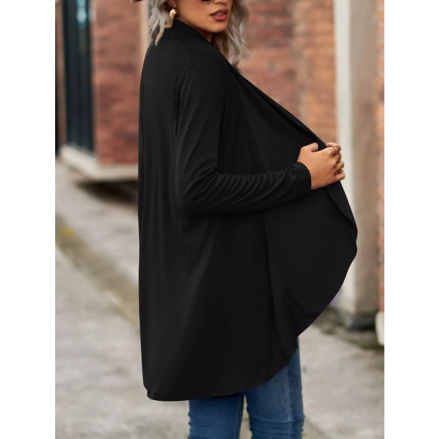 Open-Front Dropped Shoulder Cardigan Apparel and Accessories
