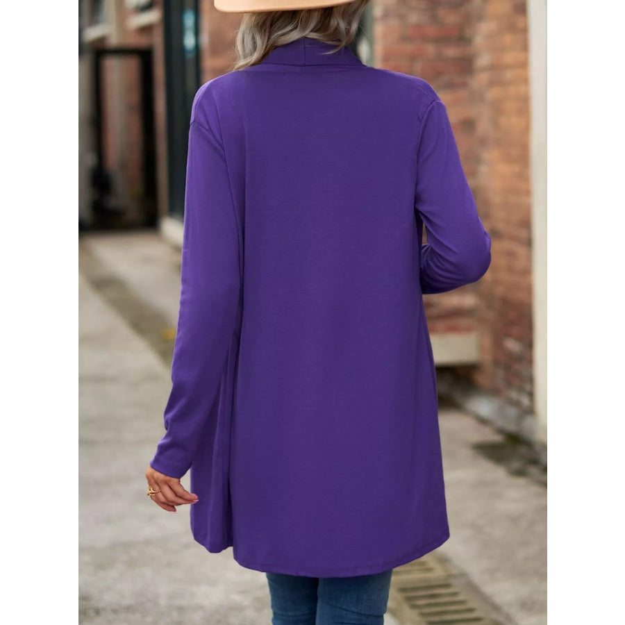 Open-Front Dropped Shoulder Cardigan Apparel and Accessories