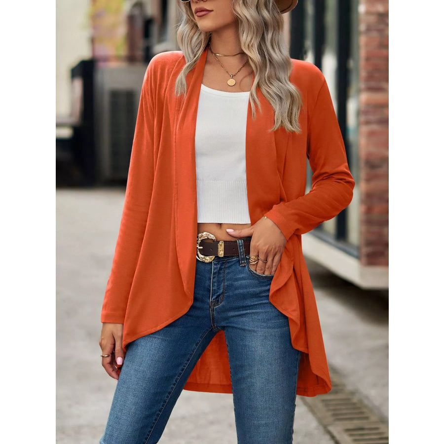 Open-Front Dropped Shoulder Cardigan Apparel and Accessories