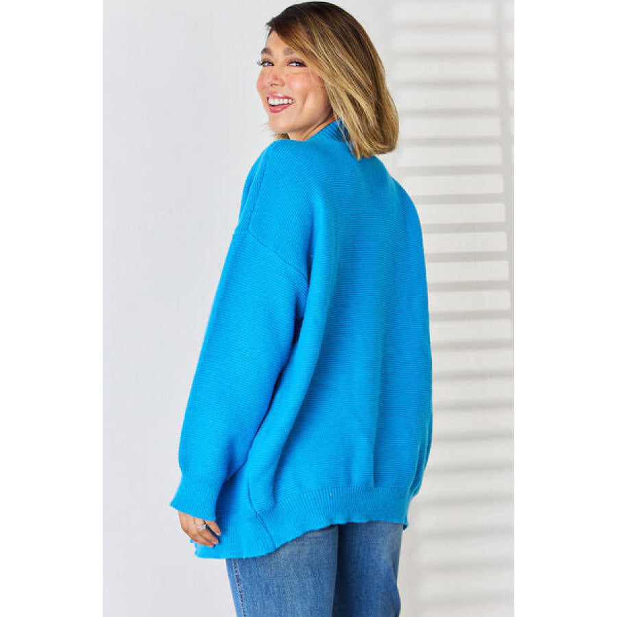 Open Front Dropped Shoulder Cardigan Apparel and Accessories