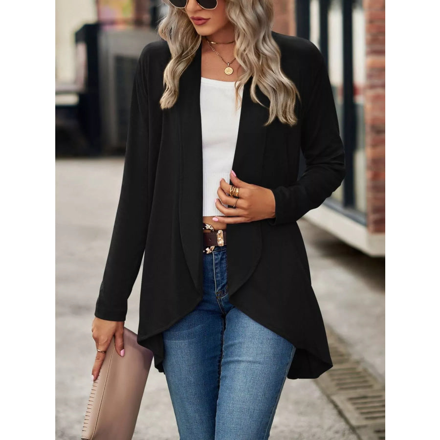 Open-Front Dropped Shoulder Cardigan Apparel and Accessories