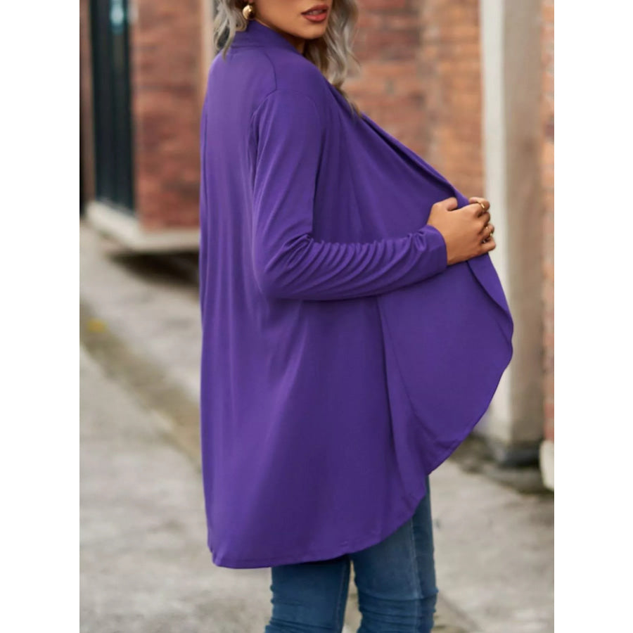 Open-Front Dropped Shoulder Cardigan Apparel and Accessories