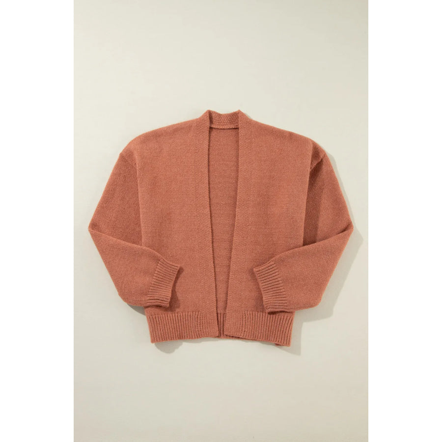 Open Front Dropped Shoulder Cardigan Apparel and Accessories