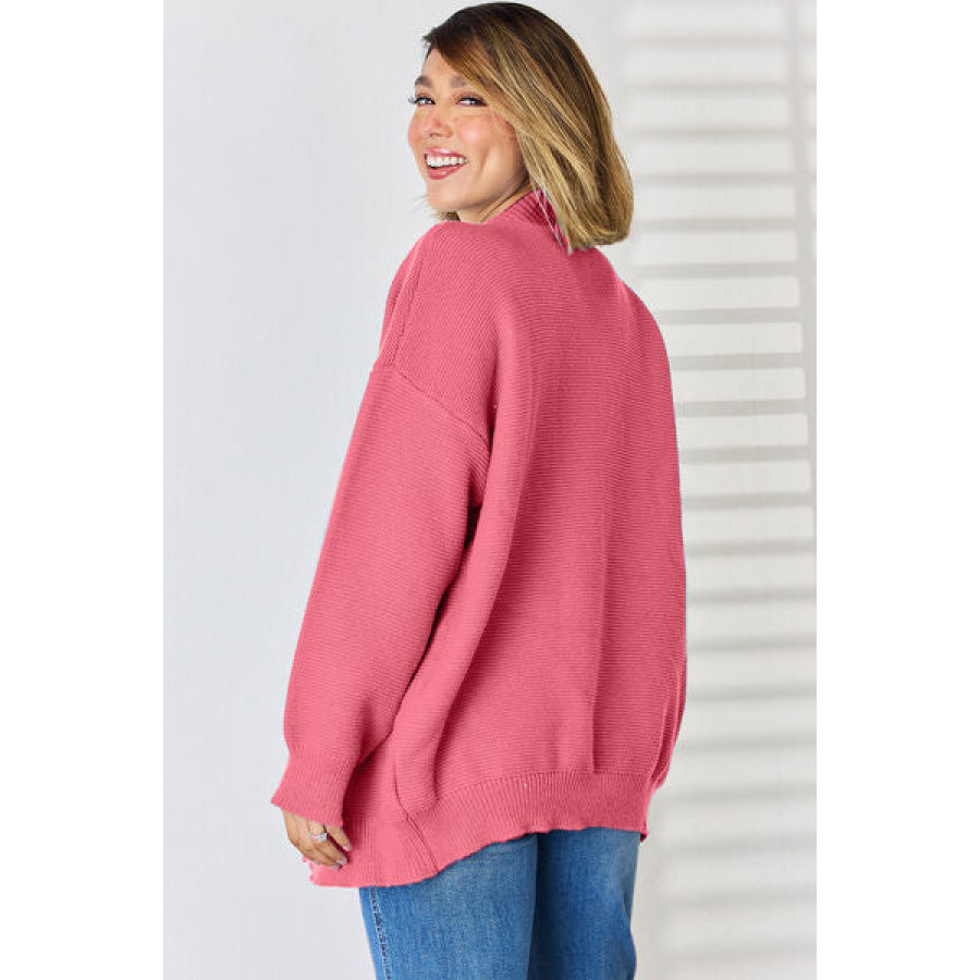 Open Front Dropped Shoulder Cardigan Apparel and Accessories